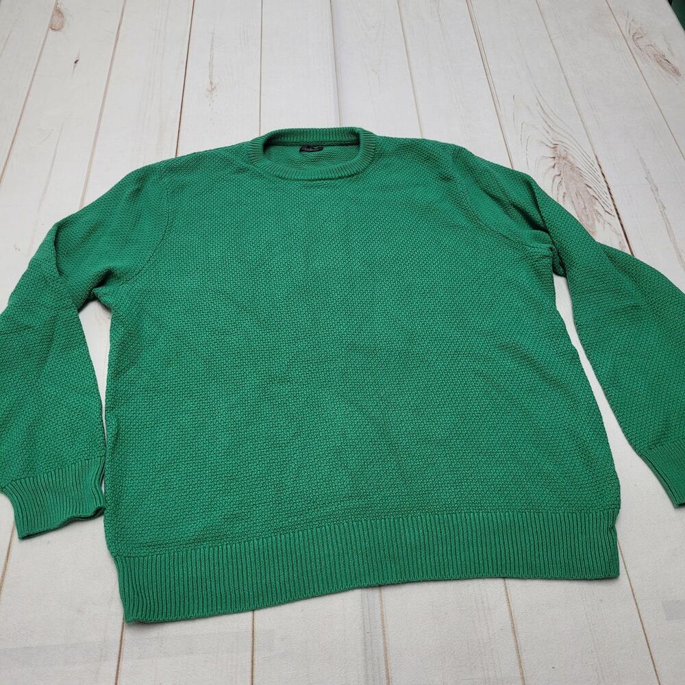J. Crew 100% cotton green crew neck moss stitch pullover sweater XL